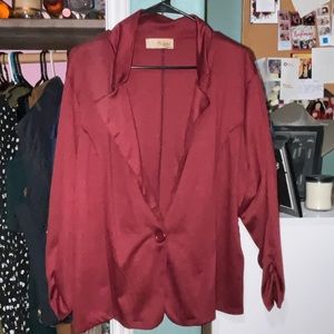 Burgundy casual blazer